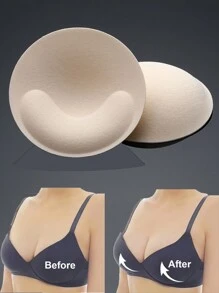 1 Pair Women Bra Inserts Bra Pads Breast Enhancers For Push Up Bras Pad - Beige - View 2