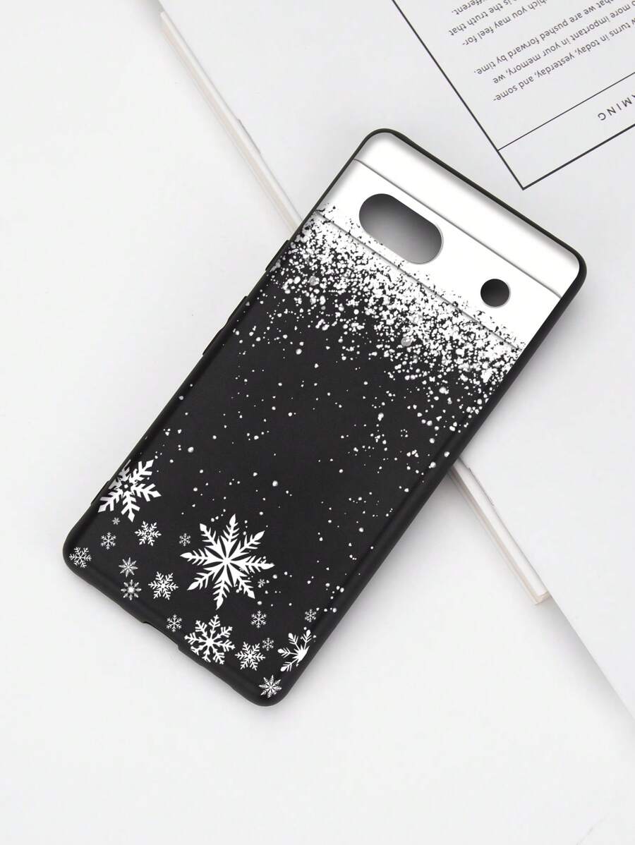Ốp lưng điện thoại TPU màu đen hình bông tuyết mùa đông 1 chiếc tương thích với Apple IPhone 16 Pro Max/16 Plus/16 Pro/16 & các mẫu máy khác - Nhiều màu - Xem 1