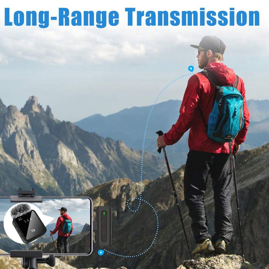 Professional Wireless Lavalier Microphone For Android, IPhone IPad With