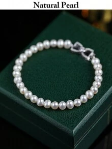 mufan 1 chiếc vòng tay ngọc trai nước ngọt tự nhiên, bạc Sterling S925 không gây dị ứng, thích hợp cho các buổi hẹn hò, tụ họp, đám cưới, du lịch, tặng quà cho bạn bè, hộp quà trang sức sang trọng, quà tặng phù dâu, quà kỷ niệm, quà tặng của cô ấy, quà tặng ngày lễ tình nhân, quà cưới, quà tặng tốt nghiệp, quà tặng ngày lễ - phong cách 5 - Xem 3