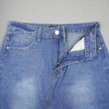 Falda de Mezclilla Larga Jeans - Azul - Ver 3