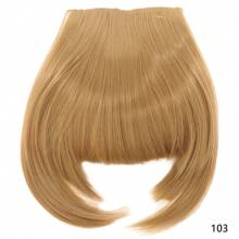 短刘海金色夹式发刘海耐热假发合成刘海发夹天然接发