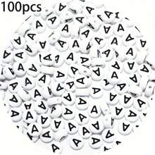 Acrylic Letter Beads Jewelry Making Kit - 100/200/300/500/800/1000/2000pcs, Bohemian Style DIY Bracelets, Necklaces, Keychains With Letter Charms, DIY Craft Supplies - Mixed Hollow Letter Beads With Game & Friendship Themes - Black and White - View 30