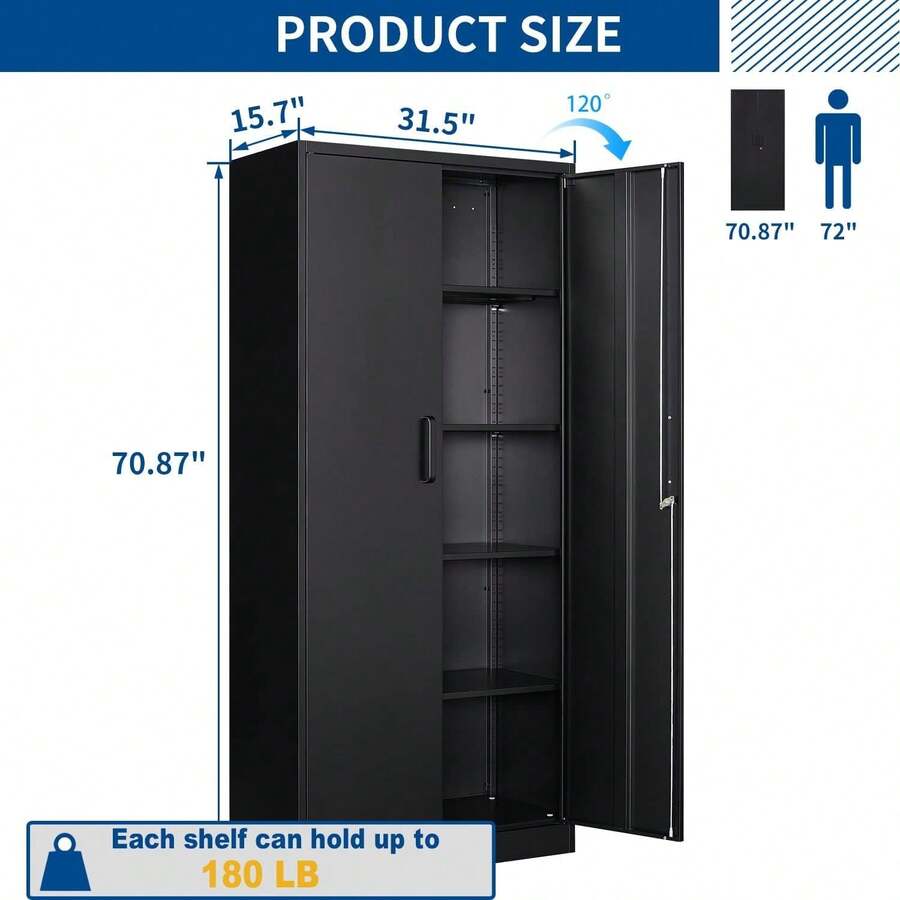 Storage Tall Steel File With Lockable Doors And