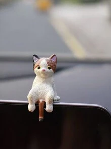 1个迷你治愈猫摆件，可爱又有趣，适合作为家居或汽车装饰，也可作为小礼物，可爱的懒猫摆件（赠送无痕胶水）返校季房间装饰家居装饰品迷你摆件 - 彩色 - 查看 7