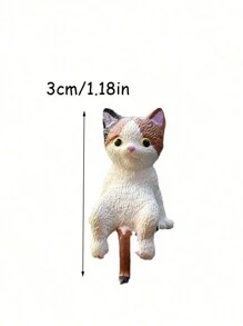 1个迷你治愈猫摆件，可爱又有趣，适合作为家居或汽车装饰，也可作为小礼物，可爱的懒猫摆件（赠送无痕胶水）返校季房间装饰家居装饰品迷你摆件 - 彩色 - 查看 2