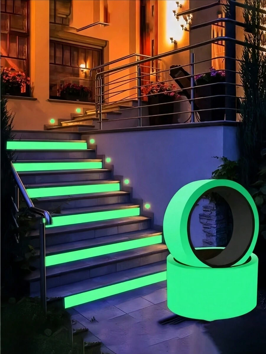 夜光胶带，适用于 DIY，楼梯安全警示反光胶带，绿色夜光防撞胶带，适用于舞台、家居、办公室和公共区域 - 綠色 - 查看 1