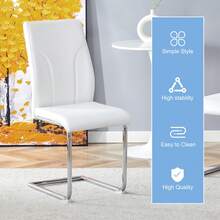 63" Modern Glass Dining Table With 6 PU Dining Chairs,Modern Glass Dining Table With 4 Black PU Dining Chairs - Bàn Trắng với 4 Ghế Trắng - Xem 5