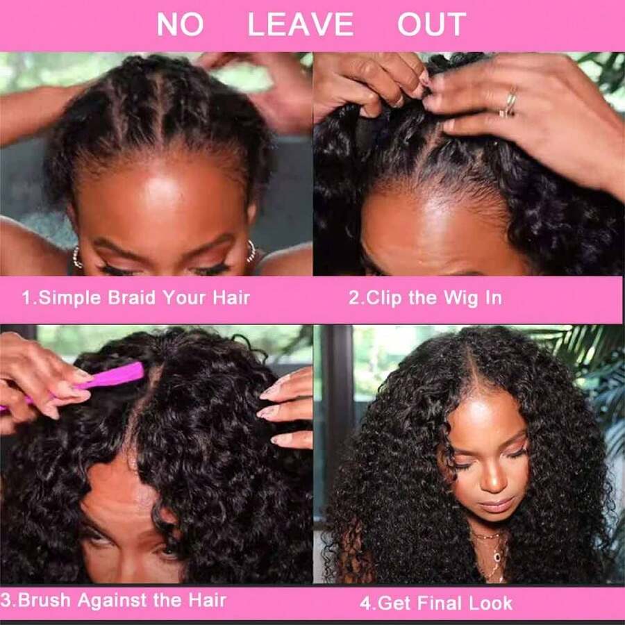 V Part Wig Human Hair No Leave Out Thin Part Wig Glueless Wigs Human