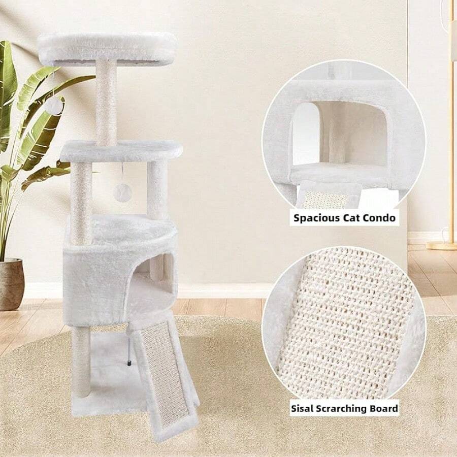 45Inch Cat Tree Tower For Indoor Cats, Cat Tower Activity Center Cat
