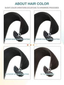 50 pezzi Estensioni per capelli umani a punta piatta, colore 1b nero naturale, lunghezza 14-22 pollici, capelli umani lisci con cheratina, estensioni per capelli umani invisibili a punta, accessori per costumi di Ognissanti