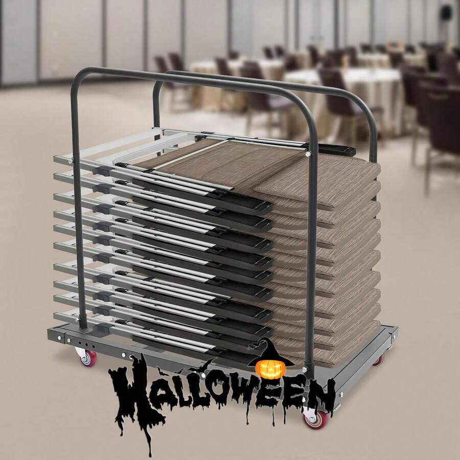 Folding Chair Cart Heavy Duty Folding Chair Rack With Wheels Folding