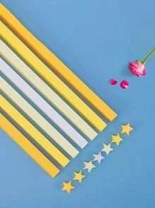 540 tiras de papel de origami de estrellas hechas a mano para tarjetas de regalo, decoración de fiestas, manualidades, estrellas de cinco puntas, papel para dibujar, papel rosado, kit de quilling de papel