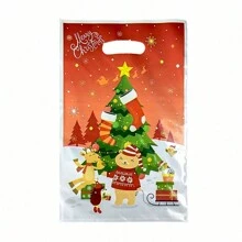 10/50 Túi quà Giáng sinh, Túi đựng quà tặng tiệc ngày lễ, Chất liệu màng ngọc trai, Thiết kế chống thấm nước với hình ông già Noel, cây thông Noel, người tuyết, tuần lộc, Thích hợp để trang trí Giáng sinh và tiệc sinh nhật (Loạt Giáng sinh 2) - Series Giáng Sinh 2 - Xem 21