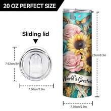 1 件 20 盎司不锈钢直水杯保温水杯，便携式时尚精美花朵图案水杯，可重复使用，保温水杯，多用途户外饮具，适用于家庭、办公室、健身、旅行、健身便携式水杯，母亲节礼物、生日礼物、节日礼物的最佳选择， - 彩色 - 查看 4