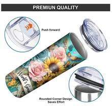 1 件 20 盎司不锈钢直水杯保温水杯，便携式时尚精美花朵图案水杯，可重复使用，保温水杯，多用途户外饮具，适用于家庭、办公室、健身、旅行、健身便携式水杯，母亲节礼物、生日礼物、节日礼物的最佳选择， - 彩色 - 查看 7