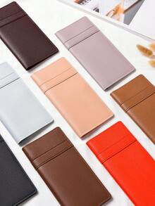 Lång smal plånbok för kvinnor, moderiktig kuvertväska med 12 kortfack, tryckknappsknäppning, vertikal researrangör i PU-läder