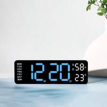 Digital Wall Clock,Digital Calendar,Large Wall Clock,13" Large Display Digital Clock,LED Digital Clock With Remote Control,Countdown Dimmer Large Clock With  Date Week Temperature - Bronze - View 5