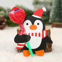 50 piezas Tarjetas de papel de Navidad, Tarjetas de papel con dibujos de Papá Noel, Tarjetas de papel con piruleta, Bolsas de regalo con pingüinos y muñecos de nieve, Decoración para fiesta de Año Nuevo, Fiesta de cumpleaños, Decoración de regalo, Tarjetas para insertar en decoración de fiesta, Decoración de Año Nuevo 2026