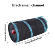 室内猫咪互动猫隧道，兔子隧道玩具，宠物玩具猫咪玩耍隧道，适用于小猫、兔子、小狗、皱纹弹出式黑色 47 英寸 S 形，优质三向猫隧道，可折叠室内猫隧道，三向，便携式游戏管带窥视孔，非常适合小猫、兔子和小型宠物，有趣的互动玩具，适合玩耍。锻炼 - 黑色 - 查看 6