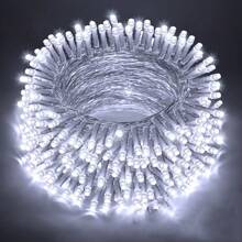Indoor String Lights, Outdoor Waterproof Transparent Wire Fairy Lights, Flashing String Lights, Suitable For Living Room, Christmas Tree, Bedroom, Wedding Decor, Christmas Decoration - Cold White - View 2
