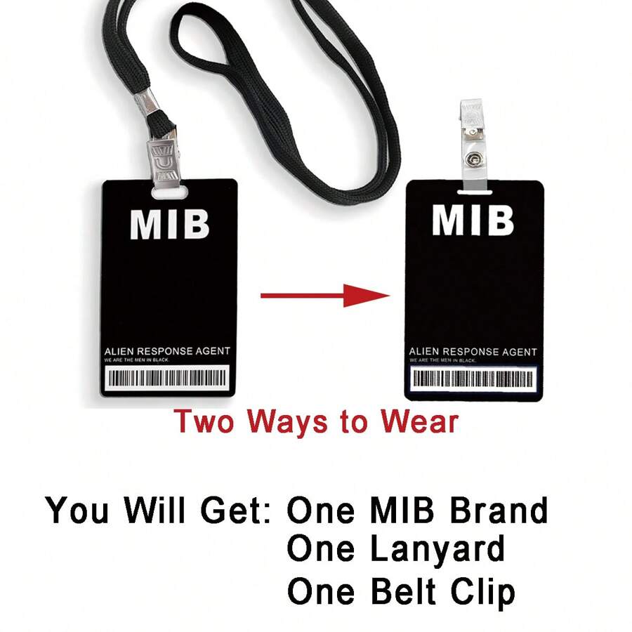 MIB Men In Black Novelty ID Badge Prop Costume, ID Badge Card With
