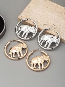 波西米亚风格光滑大象耳环 - 星星 - 查看 7