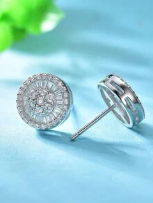 1 Cặp Hoa tai kim cương giả sang trọng dành cho các cặp đôi, thích hợp cho đám cưới và đeo hàng ngày - trắng - Xem 4