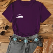 Women's Country Girl T-Shirt Comfortable Country Rodeo Comfortable Cowboy - Rỉ Nâu - Xem 4