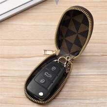 Zipper Closure PU Car Key Storage Bag Key Ring Ornament Compact Coin Purse Bag Charm Key Holder Car Key Bag Halloween Gift Teachers Day Gift Men Gifts Gift For Women For Men Mini Wallet - Multicolor - View 8