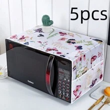 1/5pcs Microwave/Oven Cover With Double Pockets