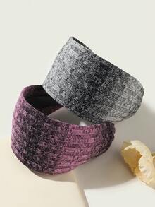 1 băng đô polyester phong cách Bohemian màu ombre, phụ kiện tóc dệt kim thời trang - Nhiều màu - Xem 1