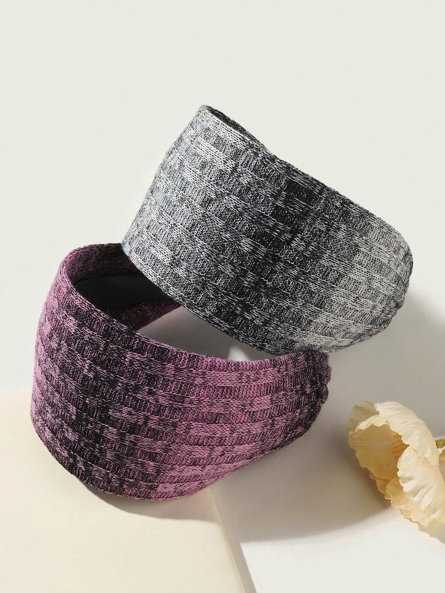 1 băng đô polyester phong cách Bohemian màu ombre, phụ kiện tóc dệt kim thời trang - Nhiều màu - Xem 1