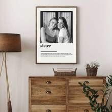 1 pieza Obra de arte personalizada de foto de hermana - Póster de lienzo personalizado, regalo perfecto para mejores amigos y familiares, ideal para decoración de dormitorio y sala de estar, sin marco, Día de San Valentín, regalos de decoración del Día de San Valentín, Cumpleaños, Graduación, Multifuncional, Ajustable, Anti-moho, Ornamental, Reutilizable, Exquisito, Adorable, de Alta Calidad, Moderno, Colorido, Cómodo, Elegante, Personalizado, Único, Regalos ideales para él, Regalos ideales para ella, Novio, Novia, Papá, Mamá, Familia, Amigos, Hijo, Hija, Estudiantes, Oficina, Salón de té, Escuela, Hogar, Vida lenta de verano