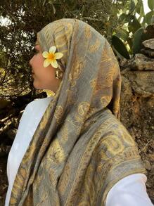 BOHO 1pc Women's Scarves With And Su Gorgeous Paisley Pashmina Hijab, Fashionable Retro Shawl For Autumn And Spring, Suitable For Daily Wear