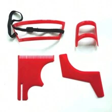1 Set de herramientas para el cuidado de la barba, herramienta de recorte y moldeado de barba, set de 4 herramientas guía para el afeitado, el peinado y el moldeado de la barba, el bigote y la perilla (para Halloween, fiestas de disfraces, festivales, juegos de rol, disfraz y dulce o truco)