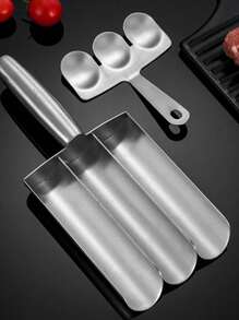 1 件三重肉丸制作器 - 不粘多功能模具，适用于 DIY 肉丸、沙拉三明治、饼干面团和冰糕 - 易于使用的烹饪工具，适合餐厅厨房和家庭烹饪爱好者 - 銀色 - 查看 8