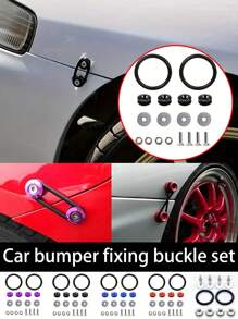 1 Set Auto-Stoßfänger Verstärkungsplatten - Vorder- und Hinterer Stoßfänger Befestigungen, Stoßfänger Öffnungsbefestigungsschrauben und -muttern, JDM Tuning Zubehör, für die Verwendung mit Unterlegscheiben, Ringen, Schrauben und elastischen Ringen - Verschiedenfarbig - Übersicht 1