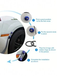 1 Set Auto-Stoßfänger Verstärkungsplatten - Vorder- und Hinterer Stoßfänger Befestigungen, Stoßfänger Öffnungsbefestigungsschrauben und -muttern, JDM Tuning Zubehör, für die Verwendung mit Unterlegscheiben, Ringen, Schrauben und elastischen Ringen - Verschiedenfarbig - Übersicht 4