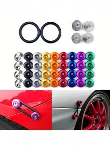 1 Set Auto-Stoßfänger Verstärkungsplatten - Vorder- und Hinterer Stoßfänger Befestigungen, Stoßfänger Öffnungsbefestigungsschrauben und -muttern, JDM Tuning Zubehör, für die Verwendung mit Unterlegscheiben, Ringen, Schrauben und elastischen Ringen - Verschiedenfarbig - Übersicht 5