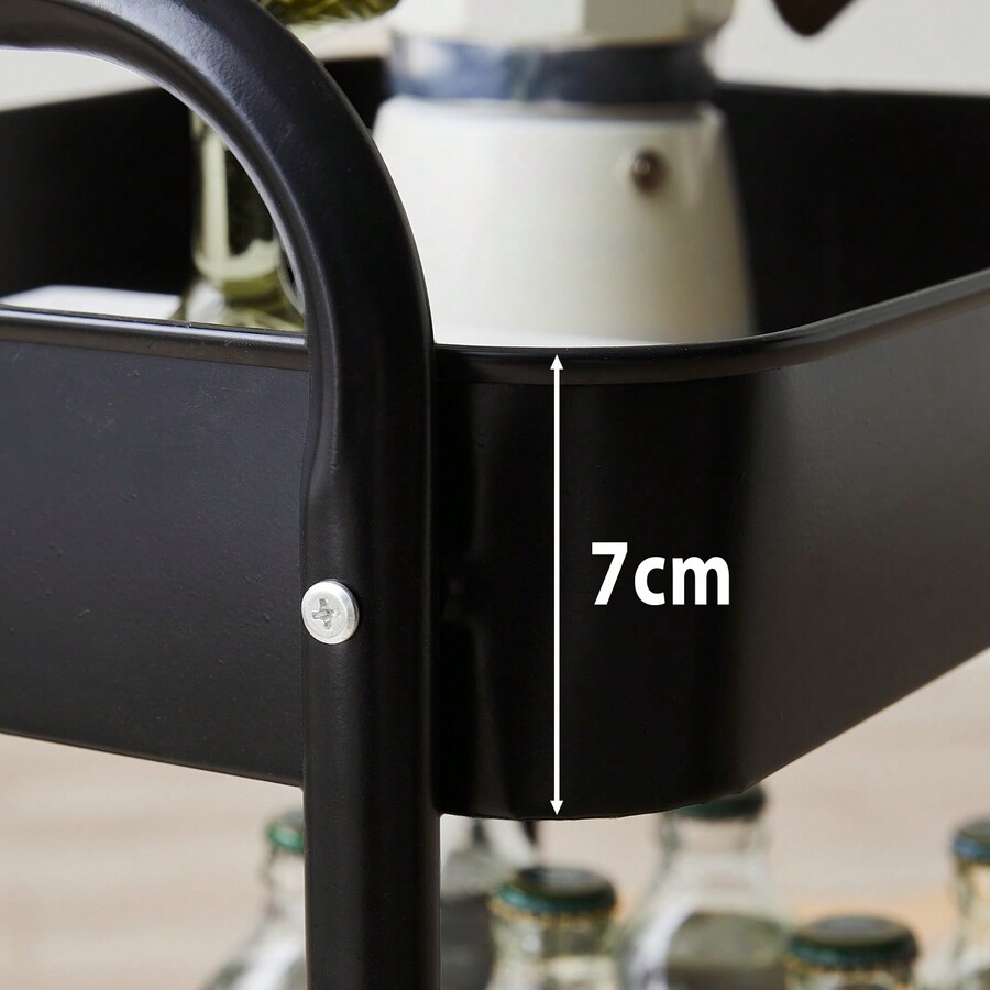 CLIPOP CLIPOP 3Tier Storage Trolley Metal Rolling Utility Cart With