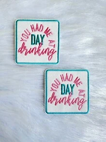 Miếng vá thêu sắt phong cách màu hồng dễ thương, miếng vá chữ thiết kế hợp thời trang cho mũ lưỡi trai, quần áo, quần jean, áo khoác, ba lô - Miếng vá trang trí có câu nói - Nhiều màu - Xem 10