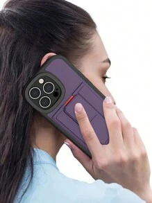 Apple Vintage Purple PU Leather Kickstand Card Slot Protective Case, Compatible With 13-Inch, 15 Pro Max, 11, PU Leather Kickstand Card Slot Protective Case, Wallet-Style Protective Case, Compatible With Galaxy A71/Galaxy A34/Galaxy A54, HW P30, Card Slot Shock-Proof, With Credit Card Slot, Waterproof, Drop-Proof, Scratch-Resistant.,International Version, Not The Domestic Version - Purple - View 5