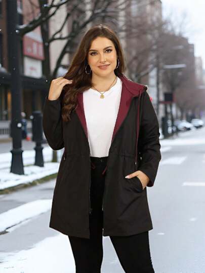 Graduation Women's Rain Jacket Plus Size Reversible Raincoat Lightweight Windbreaker Waterproof Jackets With Hooded For Women
