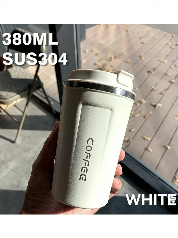 1pc/380ml-Portable Coffee Cup, Travel Coffee Cup, Stainless Steel Coffee Cup, Insulated Coffee Cup, Insulated Water Cup, Double-Layer Stainless Steel Insulated Cup, Vacuum Flask With Non-Slip Shell, Travel , Portable European High-End Exquisite Latte Cup For Men And Women, High-End Portable Cup-Suitable For Milk, Coffee, Tea, Juice Cup, Water Bottle, For Outdoor, Camping - Multicolor - View 12
