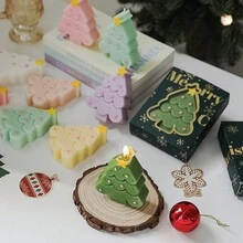 Bougie parfumée en forme d'arbre de Noël, coffret cadeau de bougie d'aromathérapie, décor de table pour cadeaux de fête - Multicolore - Voir 4