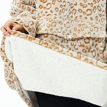 Krifey manta con capucha, regalo de cumpleaños para mamá, mujeres, novias y hombres, sudadera oversize acogedora con bolsillo gigante, 3D Leopardo Marrón - 3D Leopardo Marrón - Ver 6