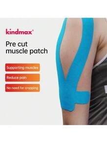Kindmax Healthcare Kindmax 10pcs Muscle Patch Sports Bandage, Athlete Specific Muscle Patch, Shoulder Specific Pre Cut Intramuscular Effect Patch, Muscle Effect Patch - Blue 2pcs - View 1