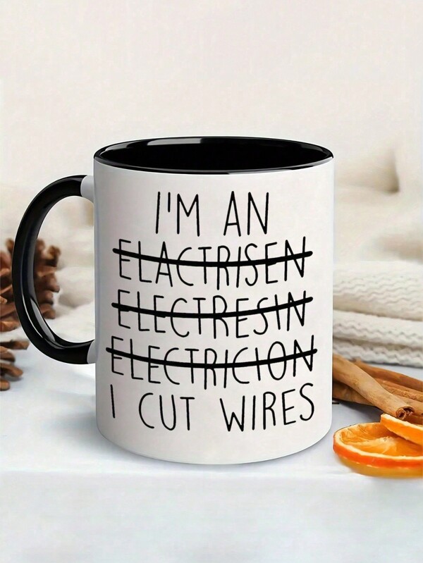 1pc,11oz Ceramic Coffee Cup For Male And Female Fun Electrician Gifts,I Am An Electrician,Electrician Birthday Gift,Christmas Gift,Father's Day Gift,Electrician Student Graduation Gift Cup,Water Cup,Household Items,Summer And Winter Drinking Utensils,Holiday Gift,Decorate,Insulated,Reusable,Hand Wash Only,Suitable For Hot Or Cold Drinks,Home Kitchen Item,New Year,Thanksgiving,Valentine's Day Gifts,Friends Anniversary Festival,Party,Wedding Back To School