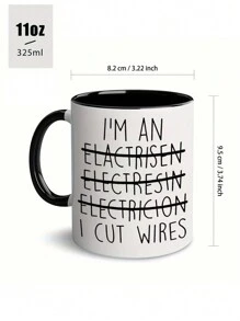 1pc,11oz Ceramic Coffee Cup For Male And Female Fun Electrician Gifts,I Am An Electrician,Electrician Birthday Gift,Christmas Gift,Father's Day Gift,Electrician Student Graduation Gift Cup,Water Cup,Household Items,Summer And Winter Drinking Utensils,Holiday Gift,Decorate,Insulated,Reusable,Hand Wash Only,Suitable For Hot Or Cold Drinks,Home Kitchen Item,New Year,Thanksgiving,Valentine's Day Gifts,Friends Anniversary Festival,Party,Wedding Back To School